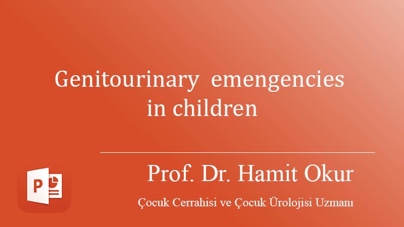 Genitourinary  emengencies in children